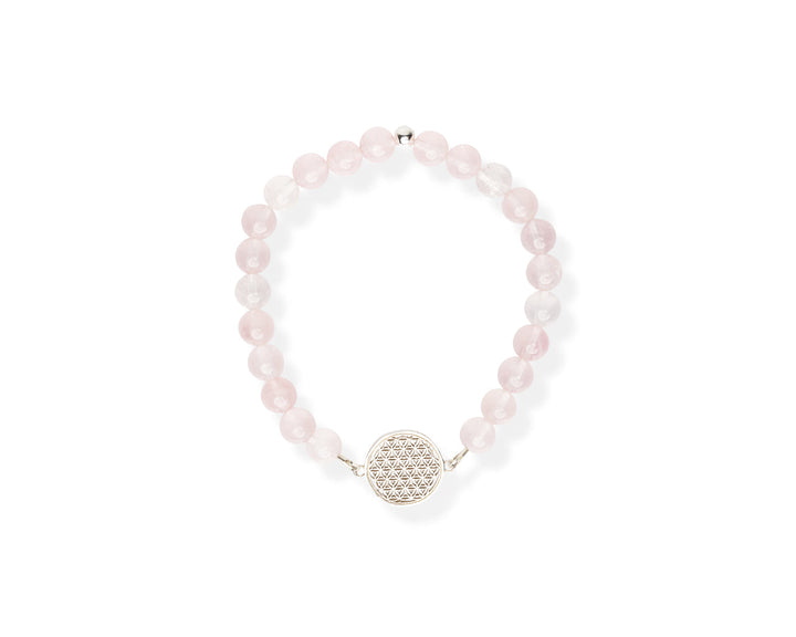 Flower Of Life Bracelet S – Rose quartz