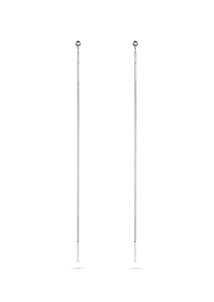 Pin Up Threader Chain Earrings - Silver