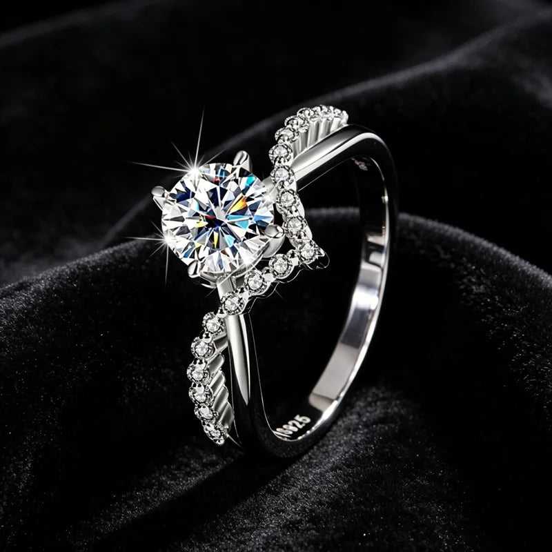 Prinsessans Krona - 1 Carat Moissanit Ring