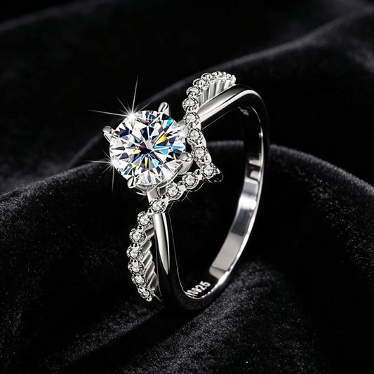Prinsessans Krona - 1 Carat Moissanit Ring