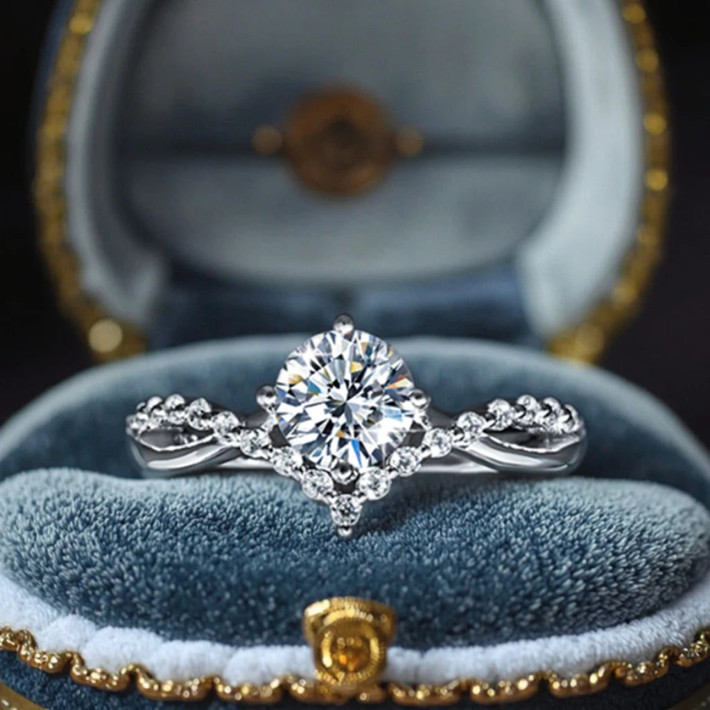 Prinsessans Krona - 1 Carat Moissanit Ring